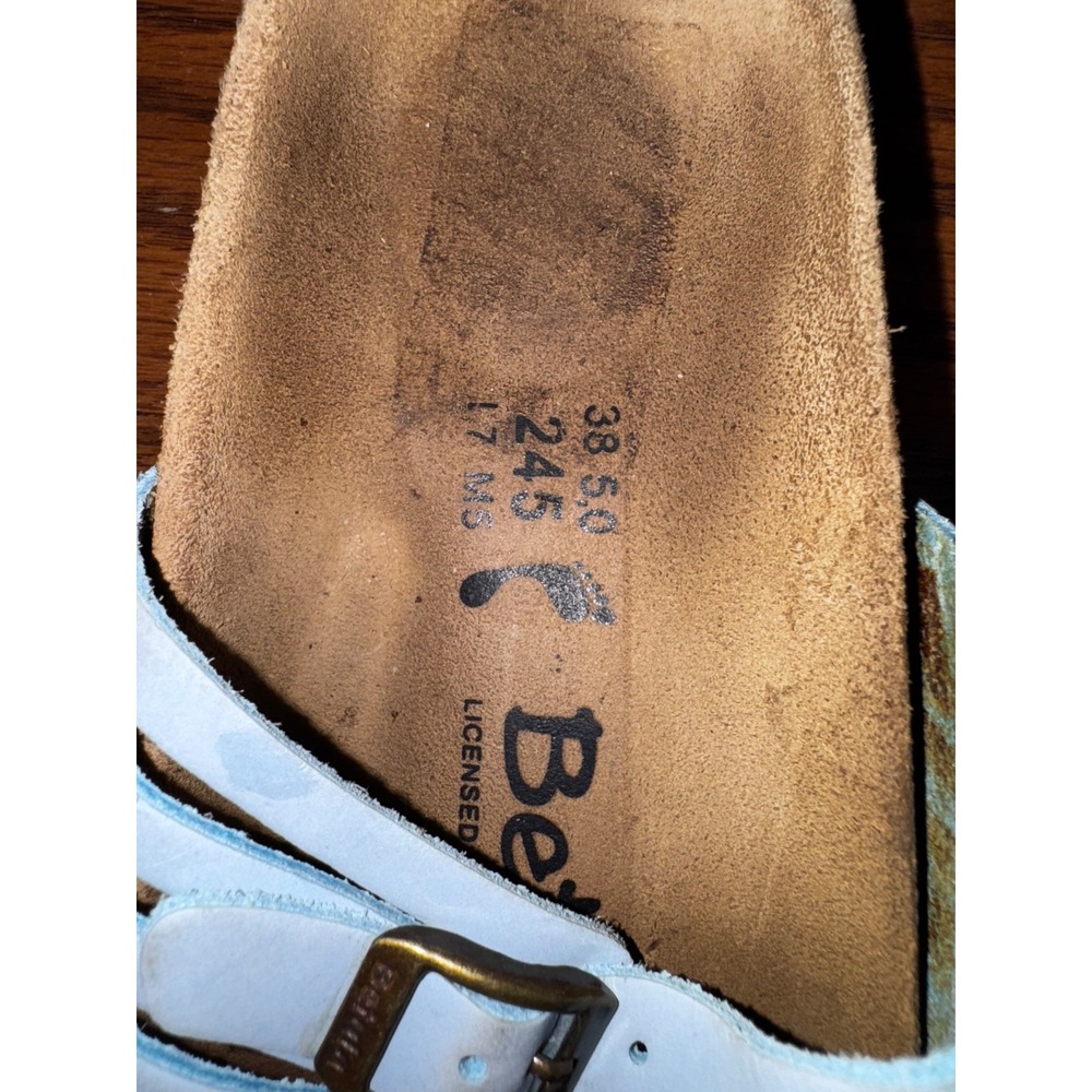 Birkenstock W 7 M 5 EU 38 Betula Granada Ruffle Sandals Light Blue Birko-Flor - Picture 2 of 7